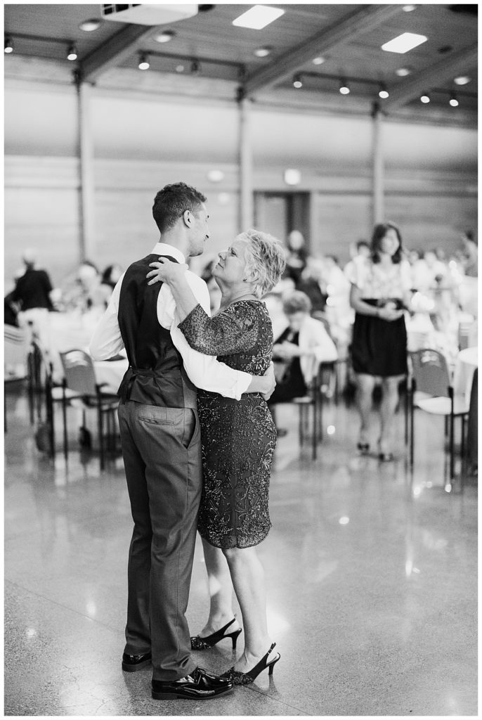 groom dances with his mother by Hunter Hennes Photography 