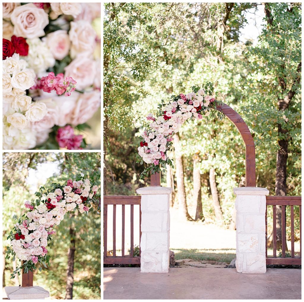 outdoor arch with florals by destination wedding photographer