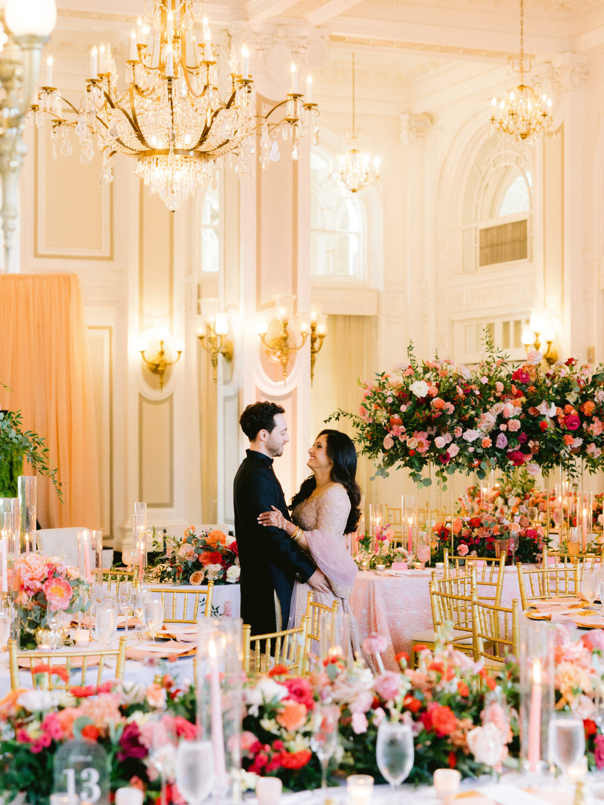 A Luxurious Indian Fusion Wedding at the Georgian Terrace in Atlanta, Georgia with rich, lavish florals and bespoke design.