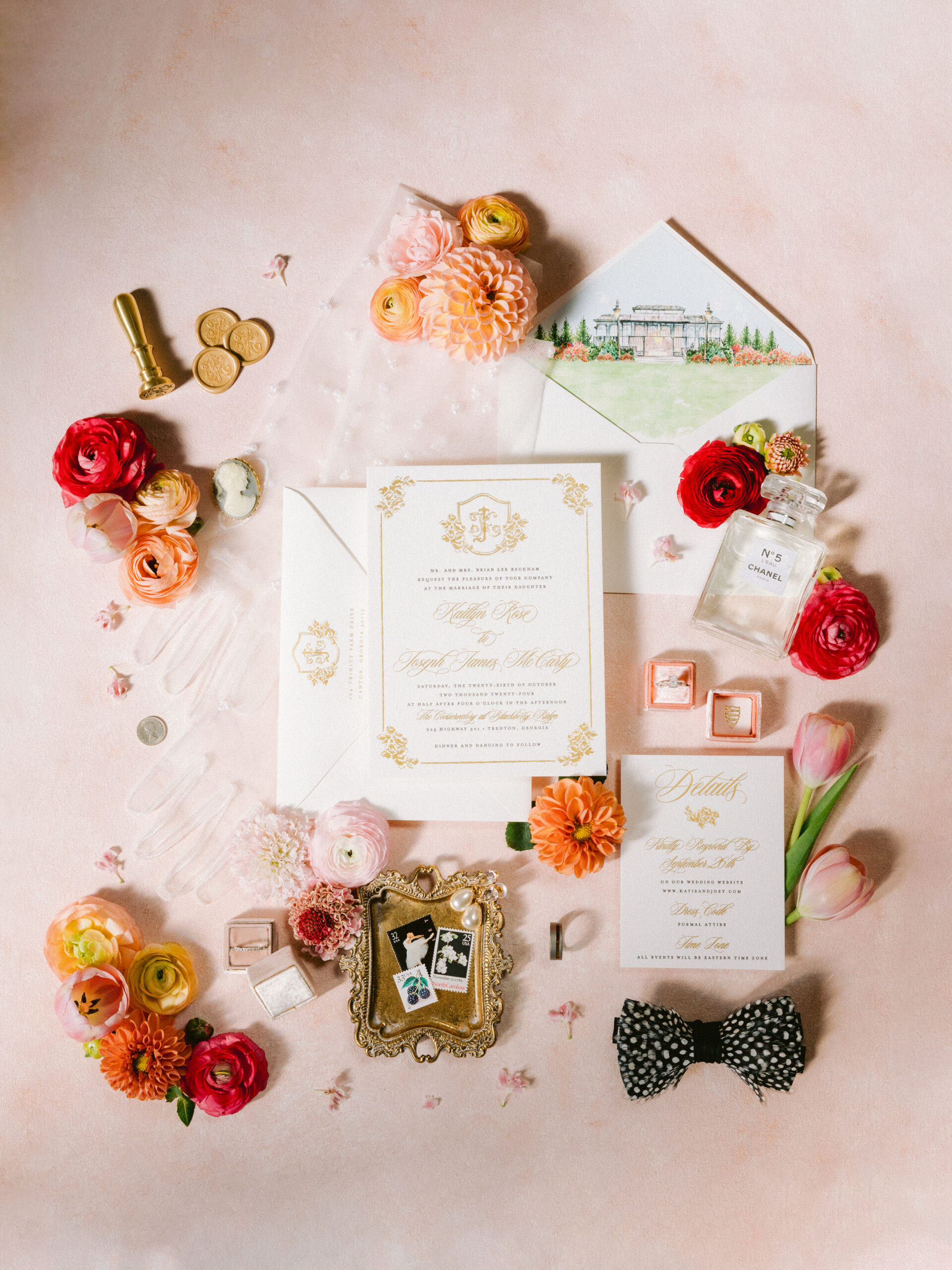 wedding invitation suite.