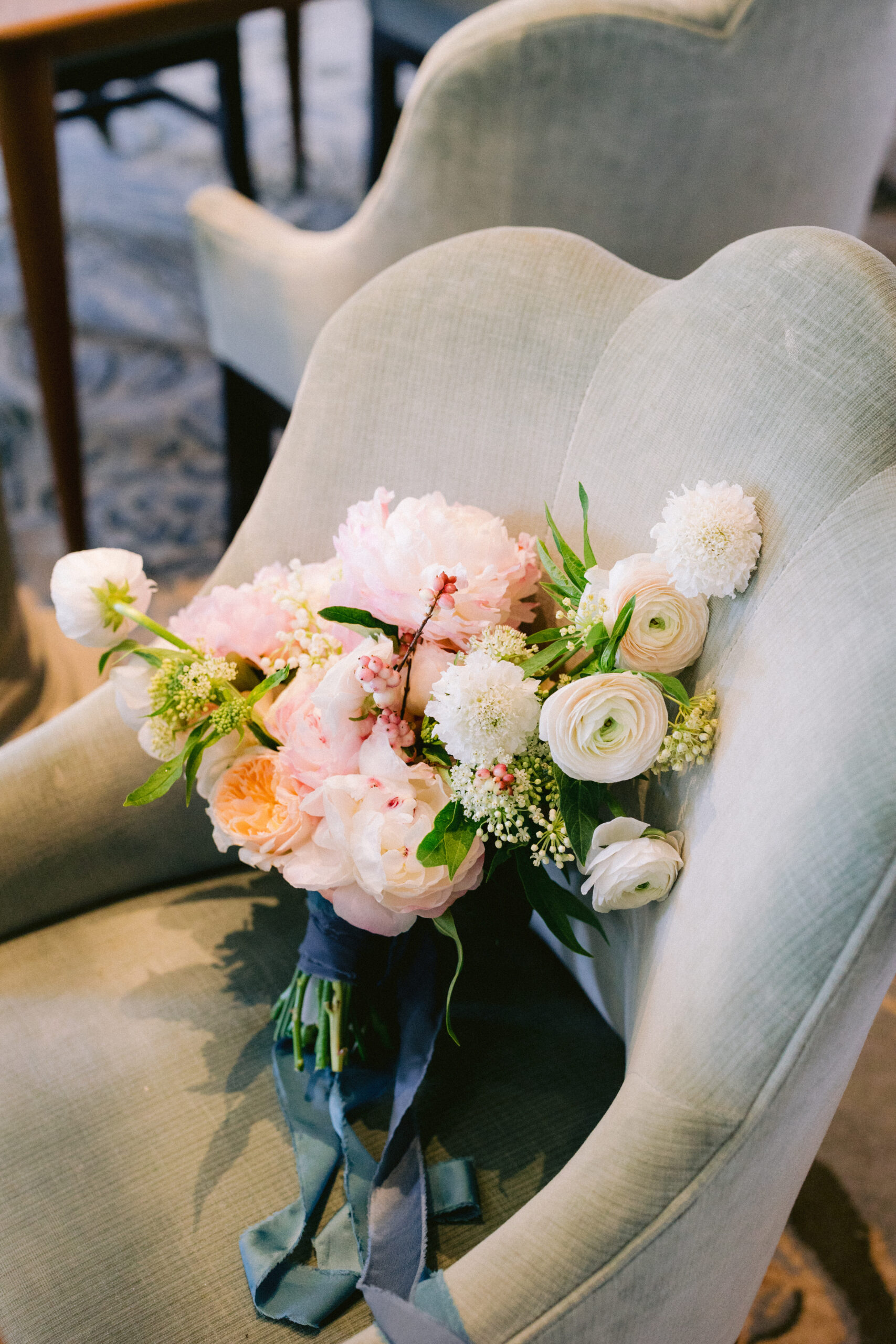 Jekyll Island Club Resort wedding flowers on chair