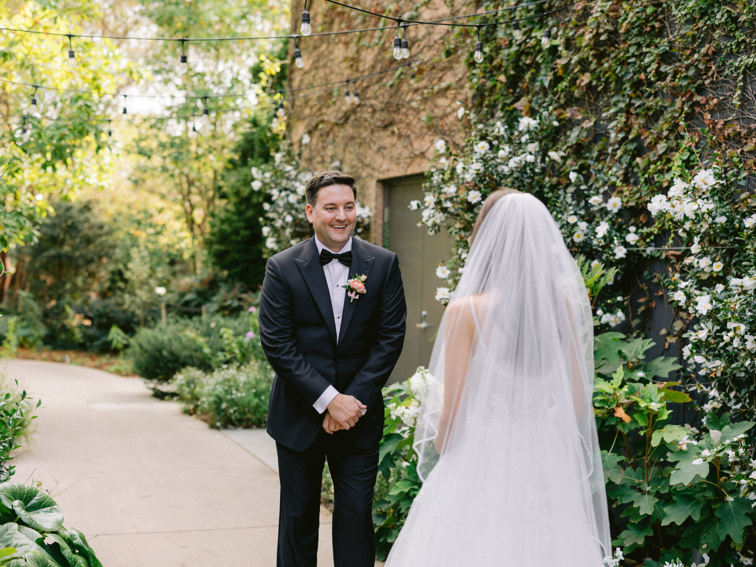 Atlanta Botanical Gardens Wedding first look