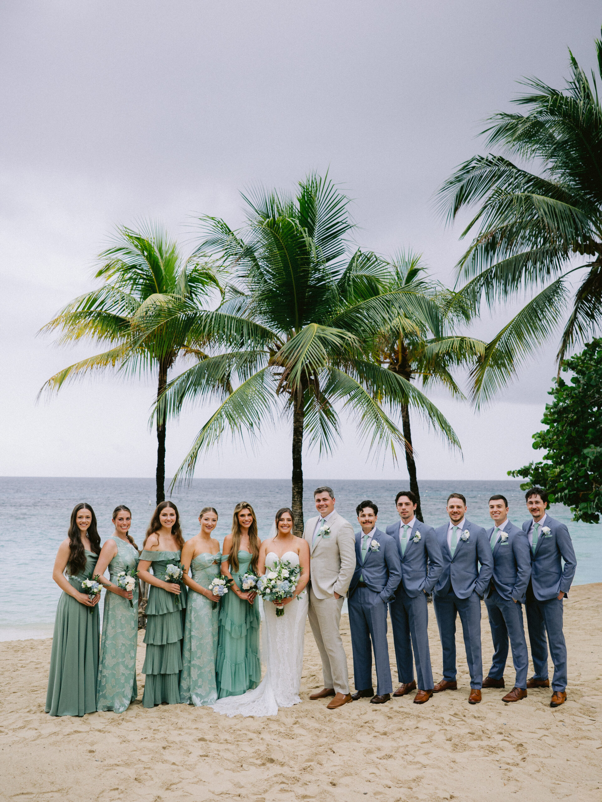 Roatan wedding party photo on beach