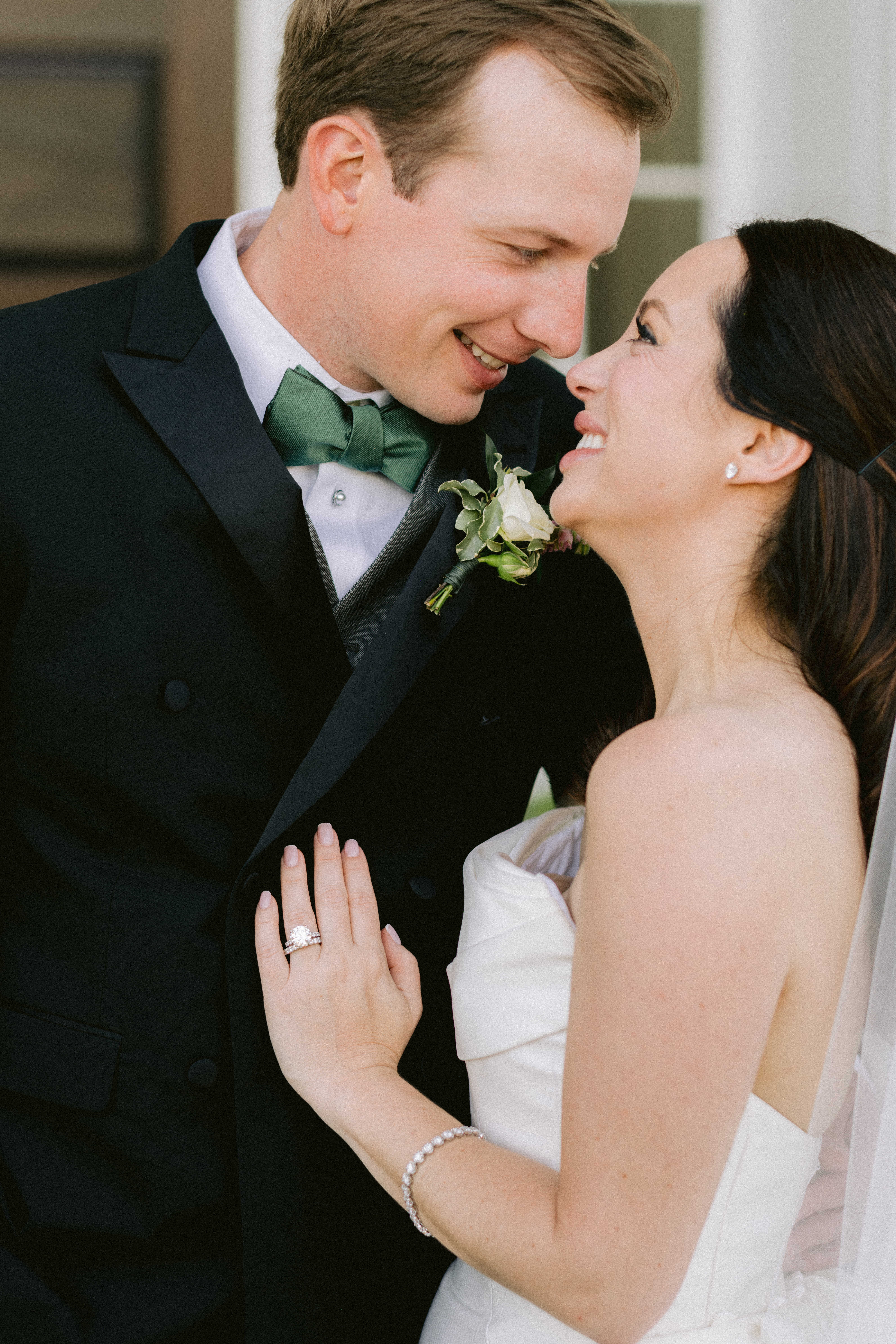 Atlanta Country Club Wedding couple portrait about to kiss